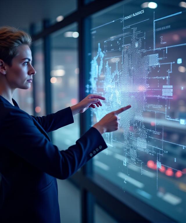 Logistics professional analyzing transit routes