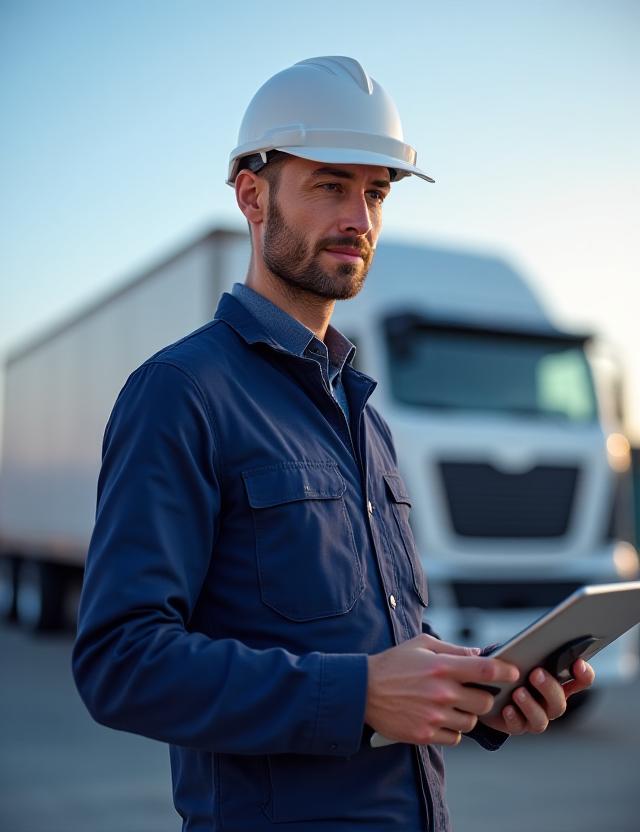 Logistics professional monitoring multi-modal cargo transport in Oak Brook